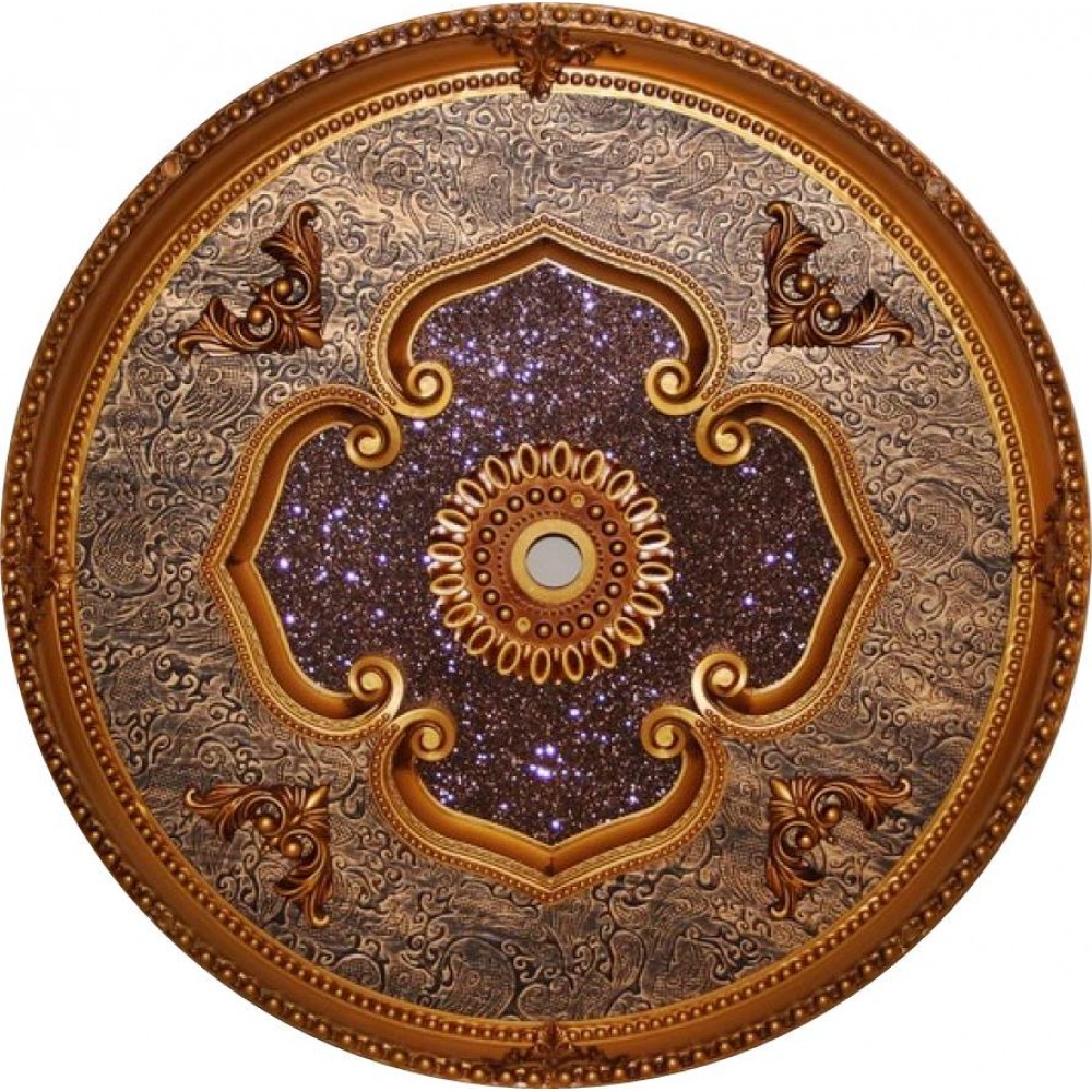 80 cm Yuvarlak Osmanli Saray Tavan Sf-383 Avize Gobegi Patina-Eskitme Altin Varakli 3D